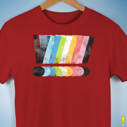 Queer Pride Grunge Exclamation Points Premium Unisex T-Shirt - Red